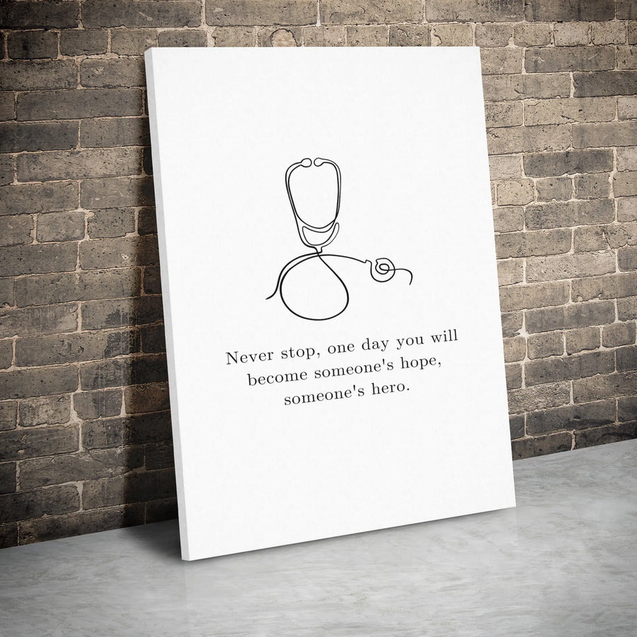 Medical Student Graduation Gift Canvas | Minimalist Stethoscope Line Art | Premium Gallery-Wrapped Print | Inspirational Nurse Doctor Office Decor