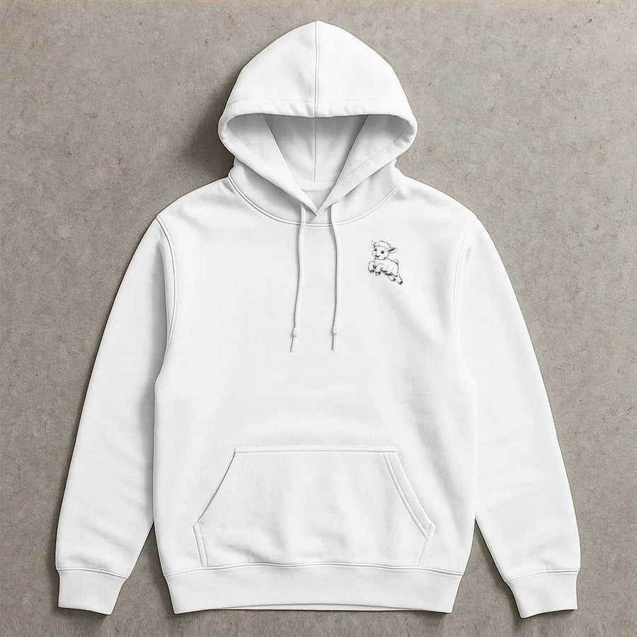 Dilly Dallying Lamb Hoodie | Funny Sorry I'm Late Quote | Soft Cotton Unisex Top | Humorous Gift for Procrastinators