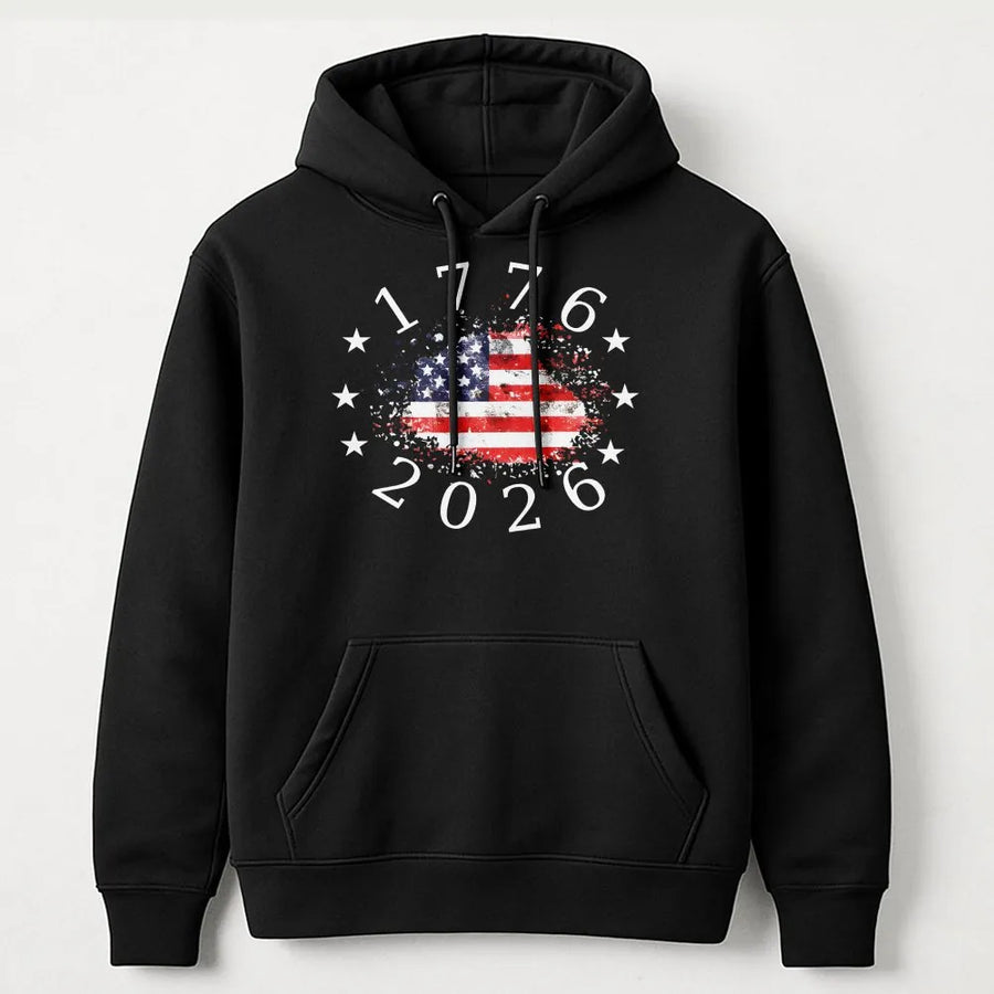USA Flag Hoodie | Patriotic American Heritage Design | Soft Cotton-Polyester Blend | Independence Day Gift for Proud Americans
