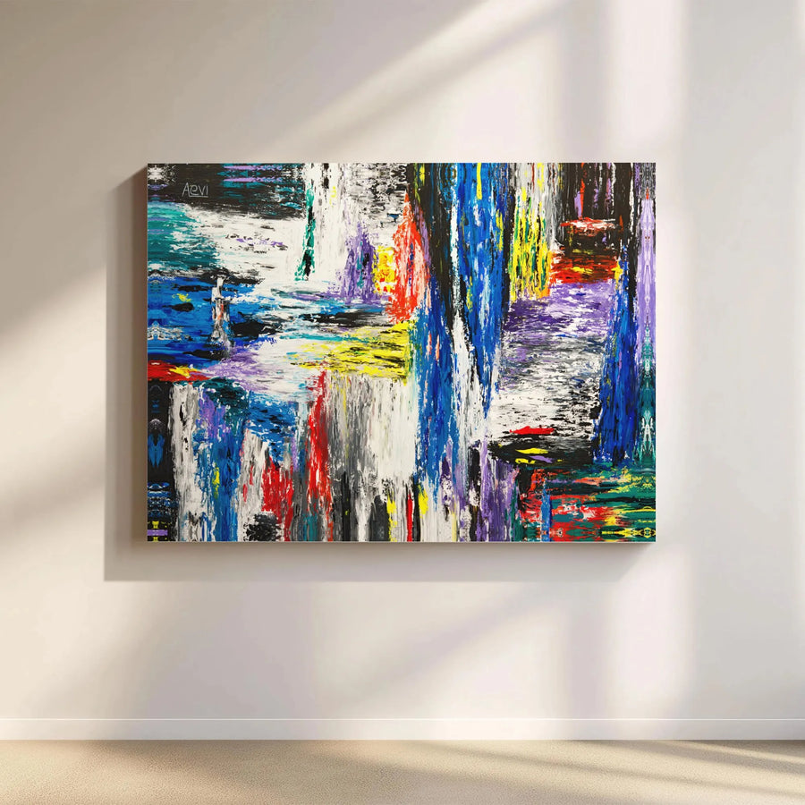 Large Abstract Canvas Wall Art | Colorful Expressionist Painting Print | Thick Gallery Wrapped Canvas | Premium Modern Living Room & Office Decor