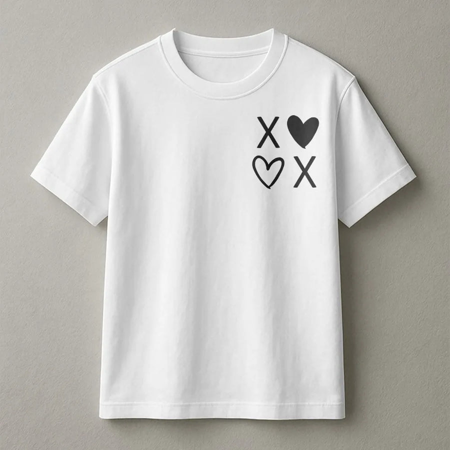 XOXO Heart T-Shirt | Minimalist Valentine Graphic Tee | Soft Cotton Premium Quality | Romantic Gift For Her Or Teacher Valentines Day Outfit