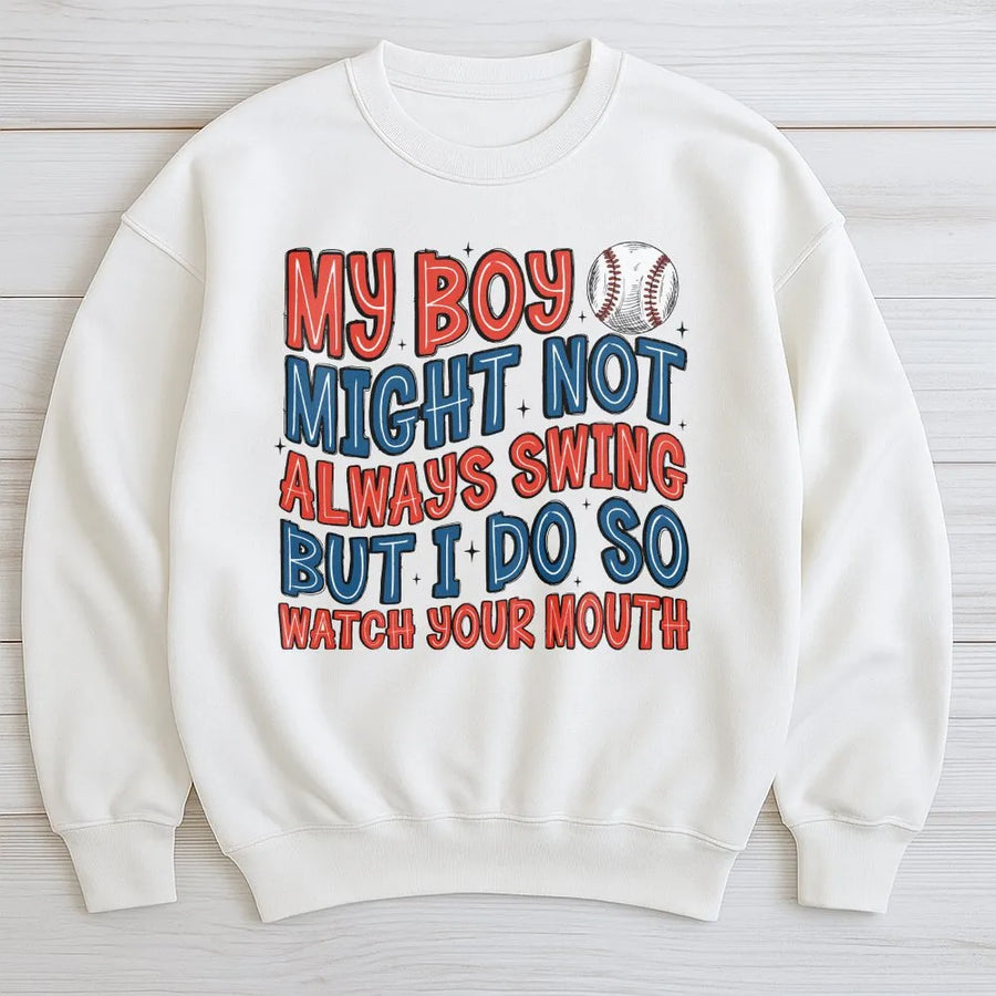 Baseball Mom Sweatshirt | Funny Baseball Quote Graphic Tee | Premium Cotton Blend | Gift for Sports Mom