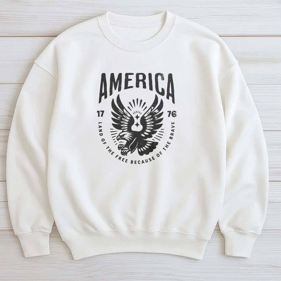 4th of July Sweatshirt | Vintage 1776 American Eagle Graphic | Premium Unisex Crewneck | Patriotic USA Independence Day Gift