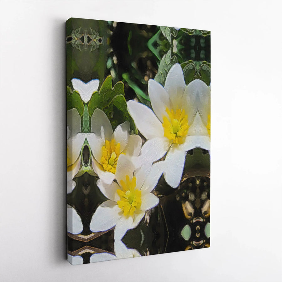 Daffodil Canvas Wall Art | Abstract Painterly Floral Print | Premium Gallery Wrapped Canvas | Modern Botanical Home Decor Gift
