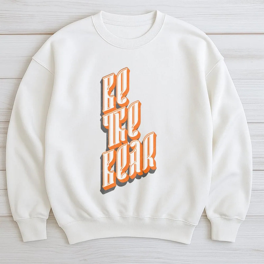 Be The Fear Sweatshirt | Retro 70s Style Graphic Pullover | Soft Cotton Blend | Motivational Inspirational Gift for Women and Men