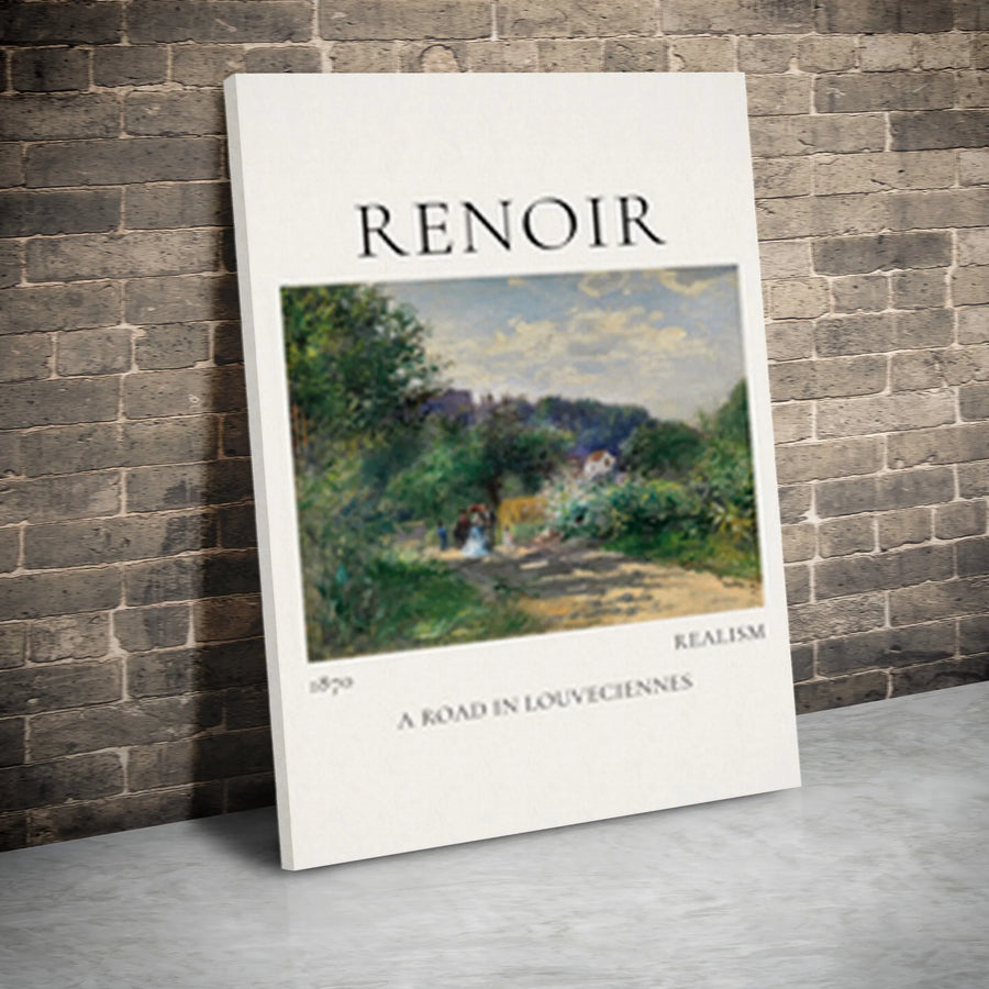 Renoir A Road in Louveciennes Vertical Canvas | Vintage Exhibition Poster Style | Premium Gallery Wrap | Collector's Fine Art Print for Home Decor