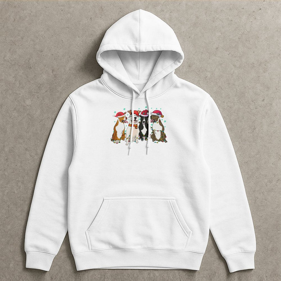 American Pit Bull Terrier Christmas Hoodie | Festive Festive Dogs Graphic | Premium Cotton-Poly Blend | Gift for Dog Lovers & Pet Owners