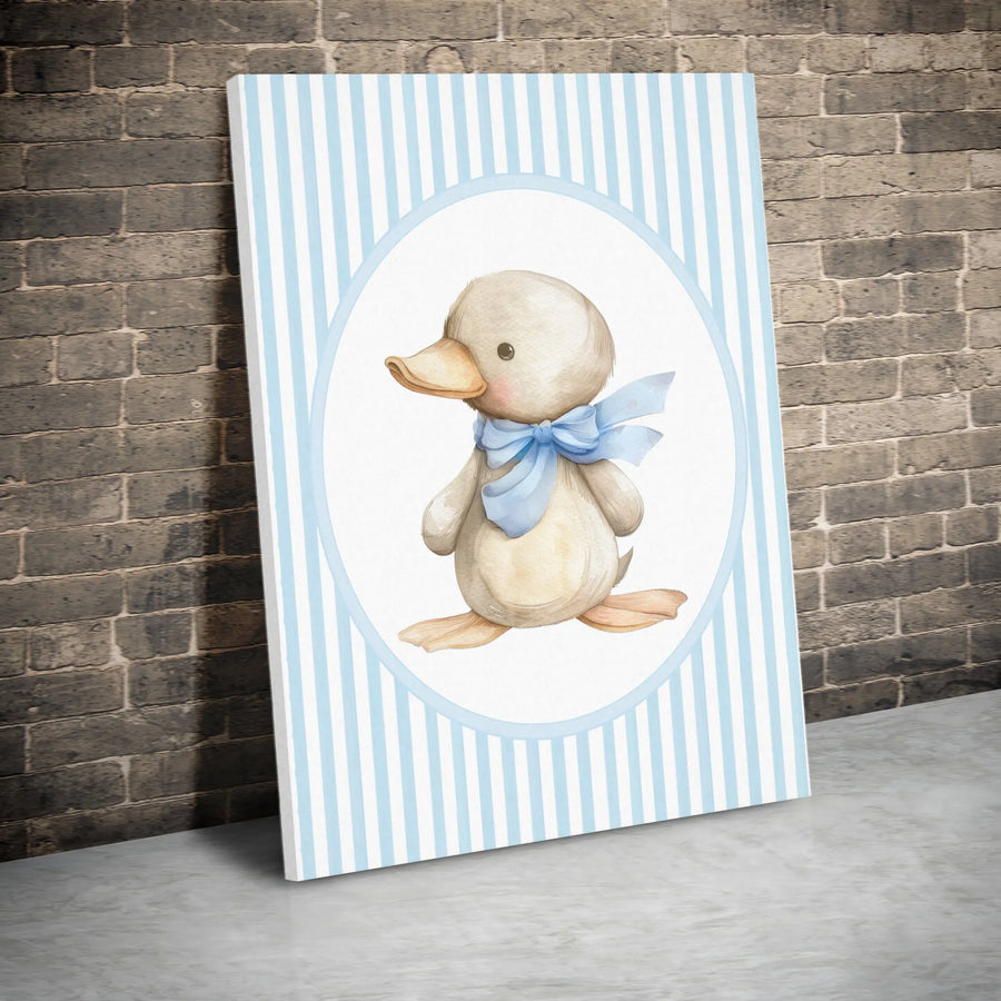Baby Duck Wall Art | Watercolor Farm Animal Nursery Decor | Premium Gallery Canvas | Cute Gender Neutral Gift For Newborn Baby Room