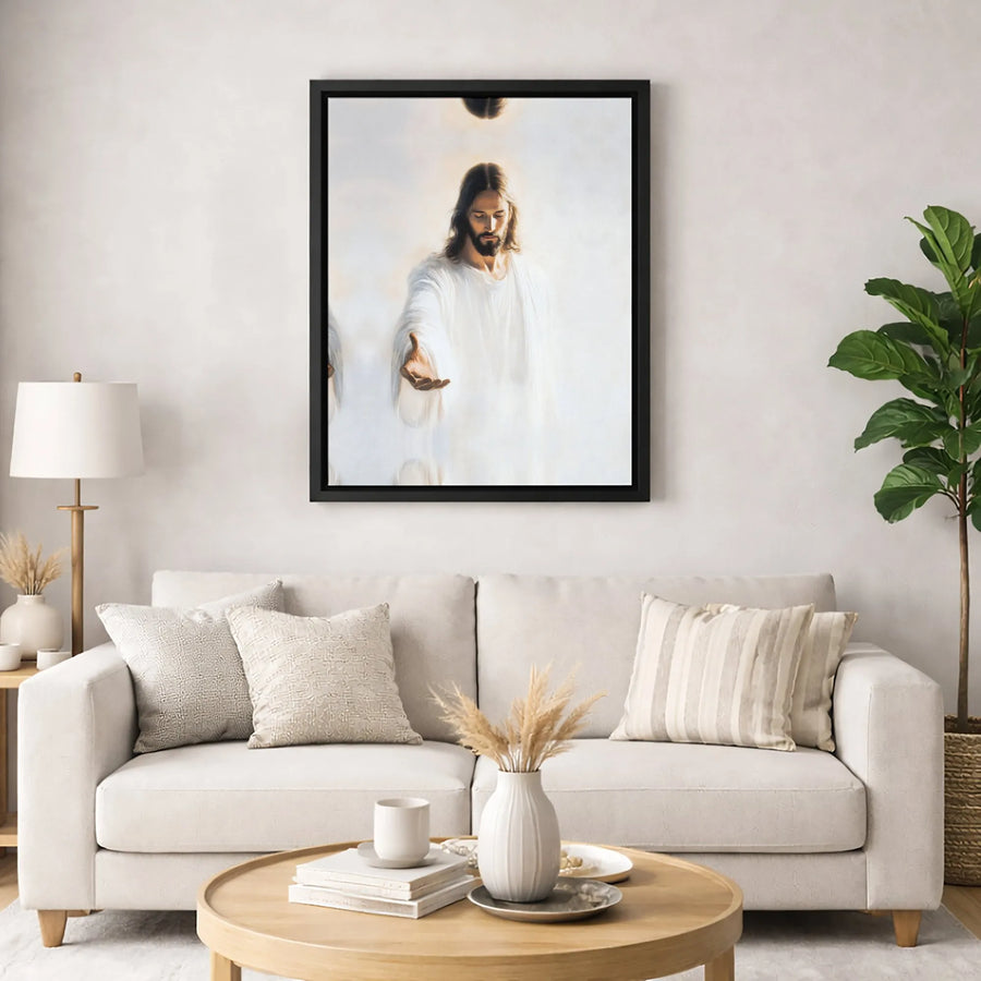 Jesus Christ Canvas Print | Come Unto Me Outstretched Hand Art | Premium Gallery-Wrapped Wall Decor | Religious Home Gift for Christians