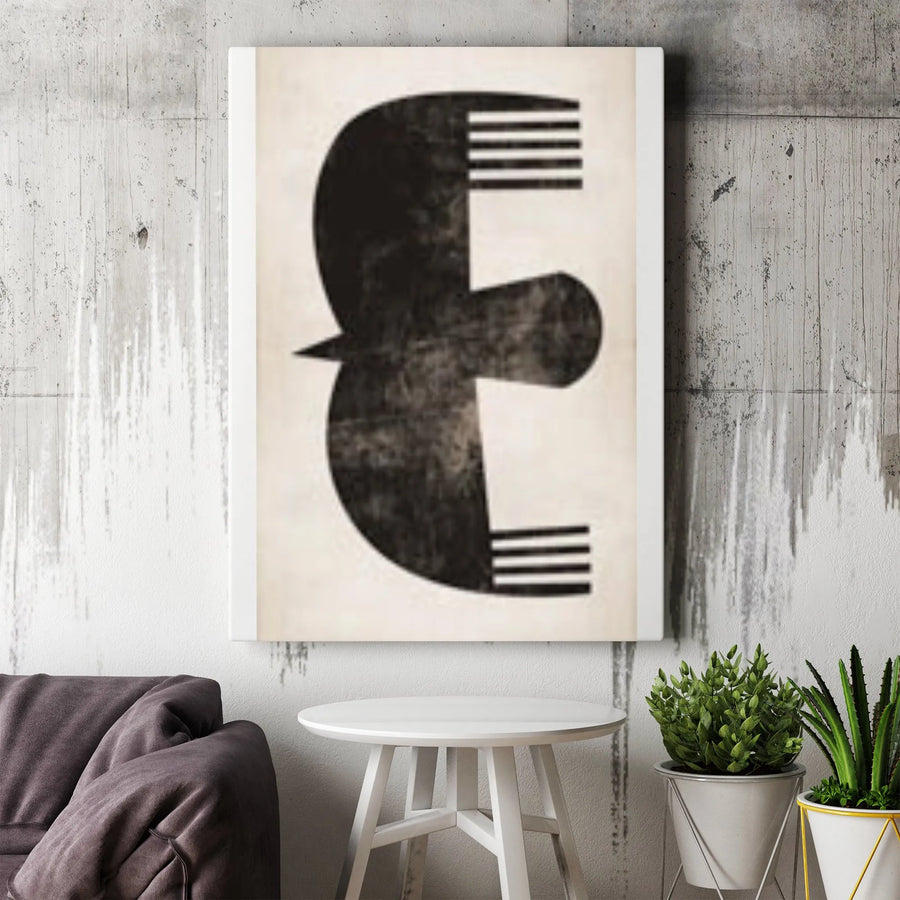Abstract Bird Canvas Wall Art | Mid Century Modern Graphic Print | Premium 1.25" Thick Gallery Wrap | Modern Home Office Decor Gift
