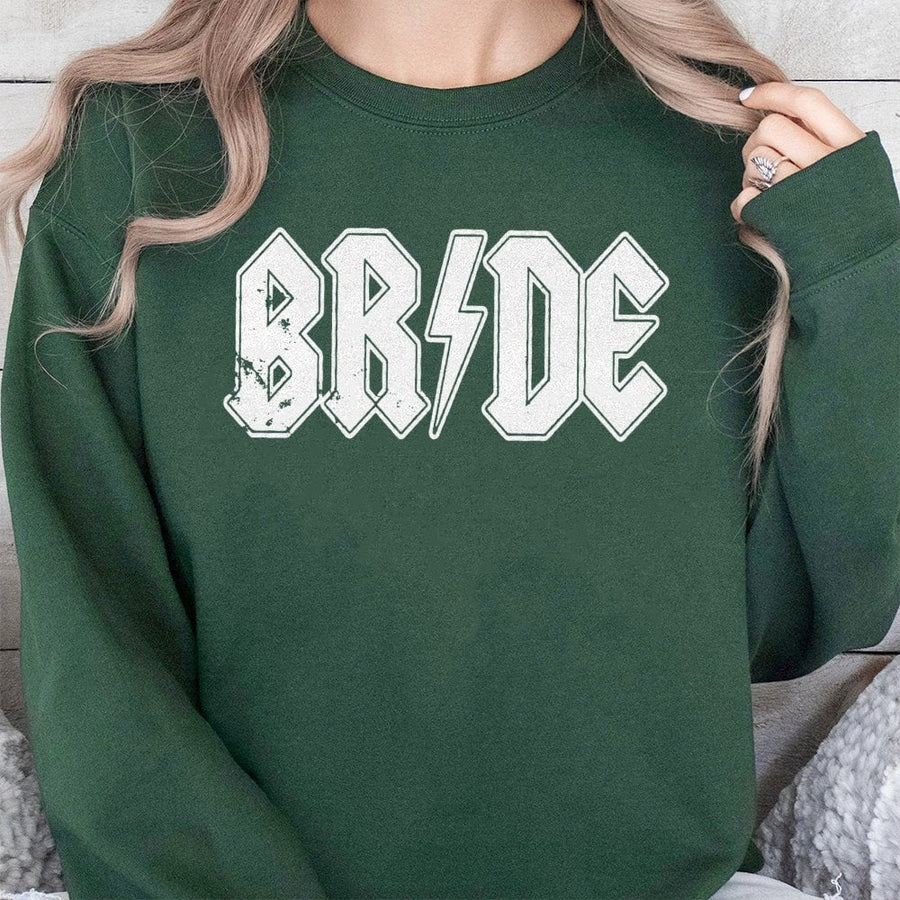 Bride Sweatshirt | Rock Music Aesthetic Font | Soft Cotton Blend | Unique Bachelorette Party Gift for Her