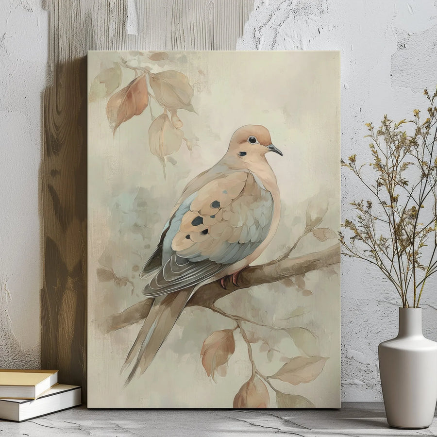 Mourning Dove Wall Art | Watercolor Bird Painting Canvas | Premium Gallery Wrap Print | Nature Inspired Home Decor Gift for Bird Lovers