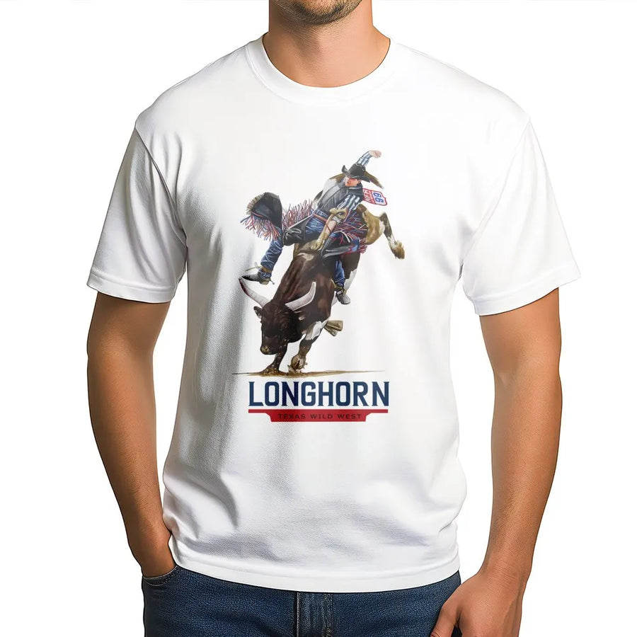 Bull Rider T-Shirt | Texas Wild West Rodeo Graphic | Premium Cotton Western Apparel | Gift for Cowboy and Country Music Fans