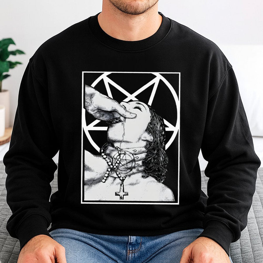 Occult Pentagram Sweatshirt | Gothic Aesthetic Graphic Print | Premium Cotton Blend | Unisex Alt Fashion Gift for Dark Art Lovers