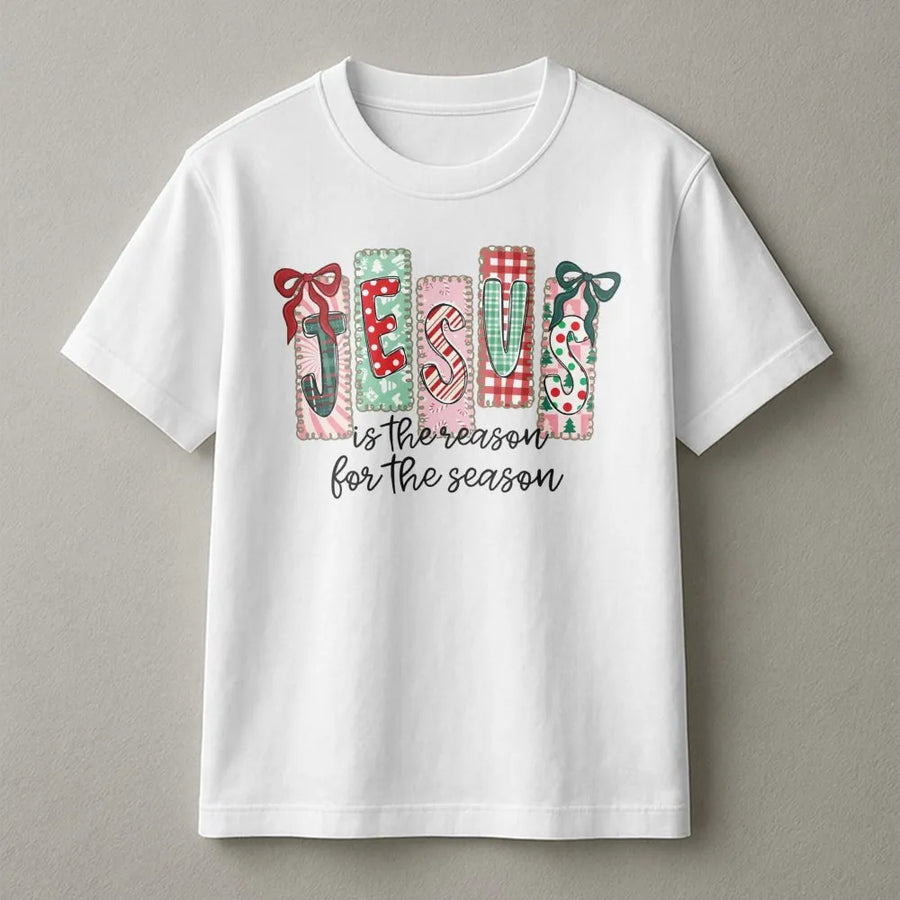Jesus Is The Reason For The Season T-Shirt | Festive Christian Christmas Graphic | Premium Cotton Unisex Holiday Apparel | Religious Gift For Women
