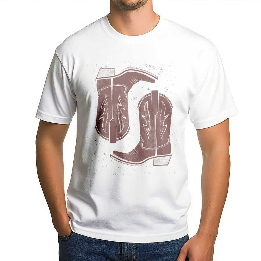 Cowgirl Boots T-Shirt | Retro Western Graphic Sweatshirt | Premium Cotton Blend Pullover | Country Rodeo Gift for Her