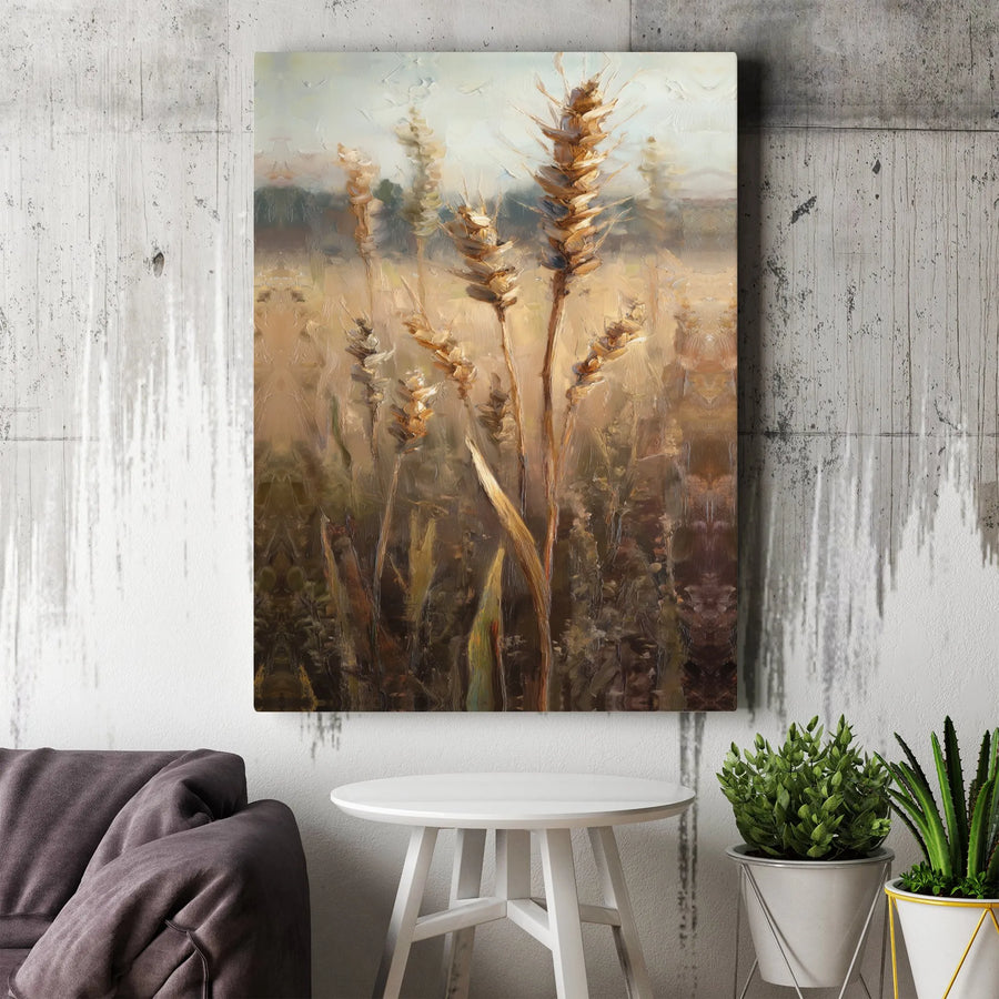 Golden Wheat Field Canvas Print | Impressionist Farmhouse Wall Art | Premium Fade-Resistant Gallery Wrap | Rustic Home & Office Decor Gift