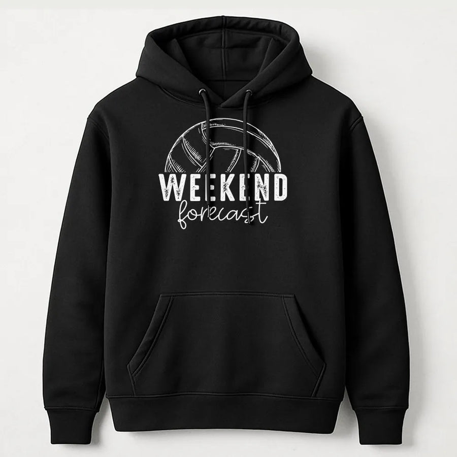 Volleyball Hoodie | Weekend Forecast Graphic Design | Soft Cotton Blend | Gift for Volleyball Player, Coach or Fan