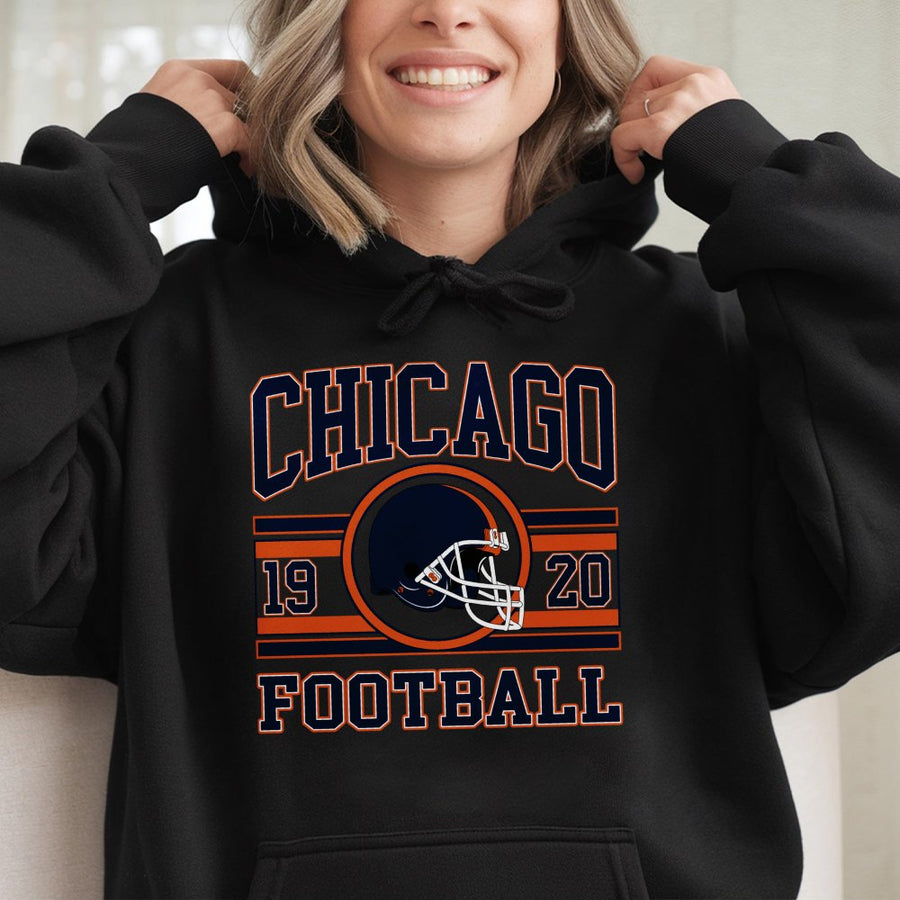 Kids Chicago Football Hoodie Chicago Football Vintage Bears City Football Youth Size Hoodie Youth Heavy Blend