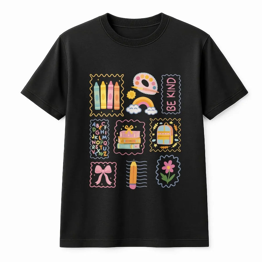 Teacher Life T-Shirt | Cute School Supplies Graphic | Premium Cotton Blend | Back to School Gift for Elementary Teacher