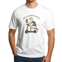 Off To Regulate Emotions T-Shirt | Funny Duck Mental Health Graphic | 100% Soft Cotton Tee | School Counselor Gift For Teachers