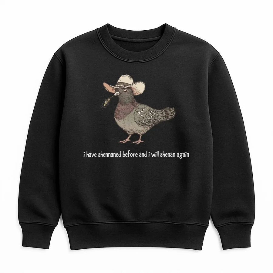 Cowboy Pigeon Sweatshirt | Funny Shenanigans Quote Sweatshirt | Premium Cotton Blend | Gift for Western Bird Lover