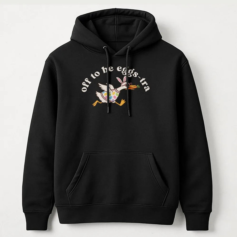 Funny Easter Goose Hoodie | Off To Be Egg Stra Pun Design | Premium Cotton Blend | Gift For Animal Lovers And Humor Fans