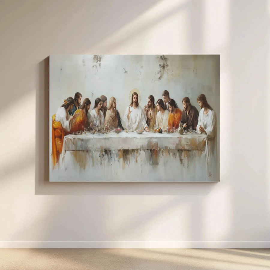 The Last Supper Canvas Wall Art | Jesus Christ Religious Painting | Gallery Wrapped Premium Print | Spiritual Home Decor Gift
