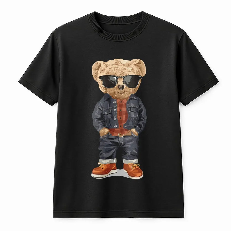 Cool Teddy Bear Graphic T-Shirt | Streetwear Urban Style Art | 100% Cotton Premium Tee | Trendy Gift for Men and Women