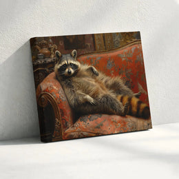 Regal Raccoon Canvas Wall Art | Vintage Animal Portrait Painting | Premium 1.25" Thick Canvas | Funny Home Decor Gift for Animal Lovers