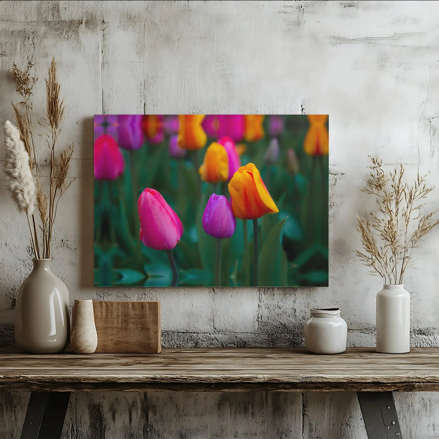 Tulip Flower Canvas Print | Vibrant Floral Nature Wall Art | Gallery-Quality Fade-Resistant | Botanical Decor For Living Room Home