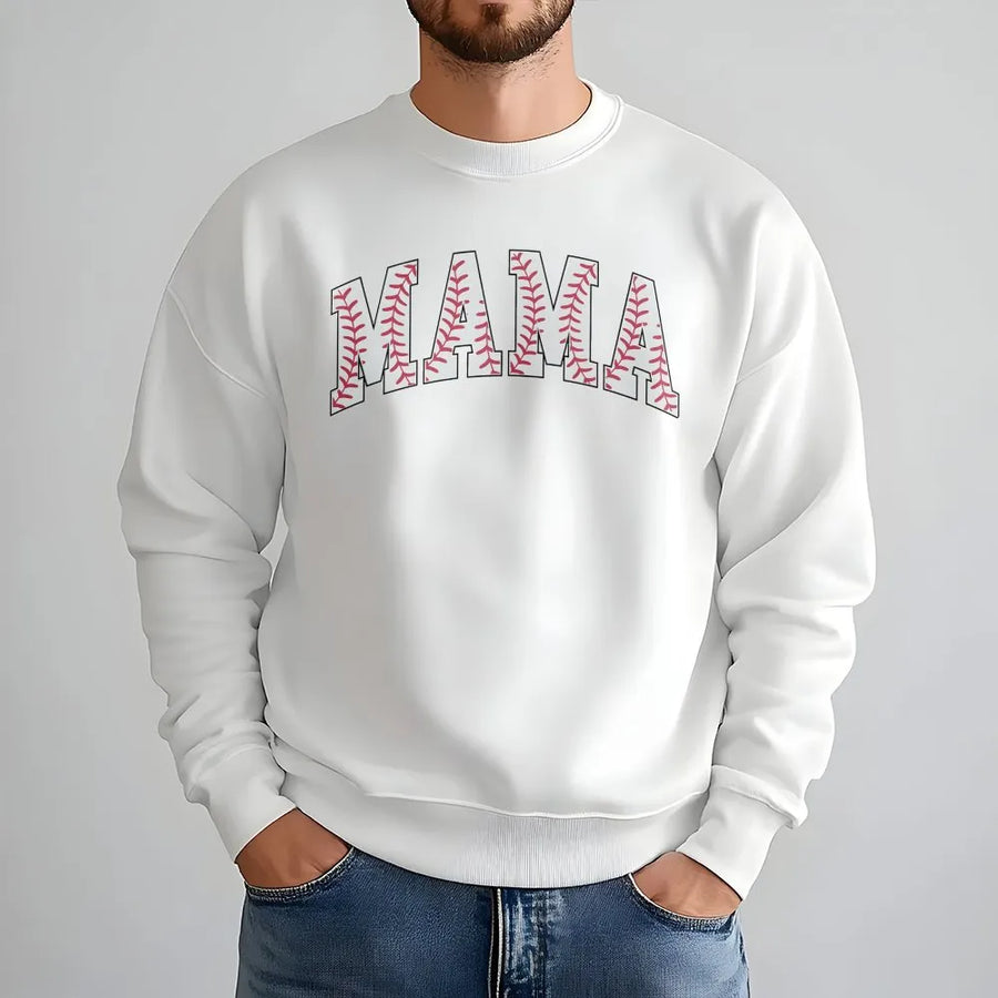 Baseball Mama Sweatshirt | Baseball Stitch Lettering | Cozy Cotton Blend | Mothers Day Gift for Sports Mom