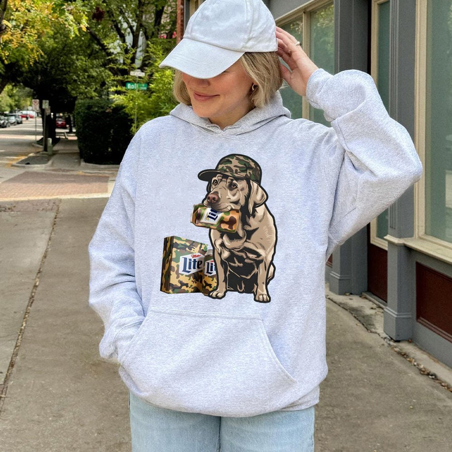 Miler Lite Labrador Hunting Dog Camo Pattern Unisex Hoodie Hoodie,Miller Beer Lovers Hoodie Classic Menswear Tops