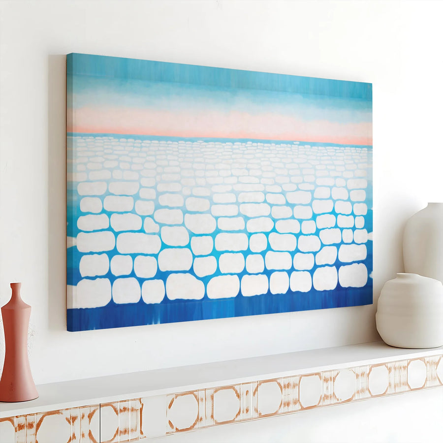 Abstract Seascape Canvas Print | Modern Minimalist Coastal Painting | Premium Gallery Wrapped Canvas | Living Room & Office Decor Gift