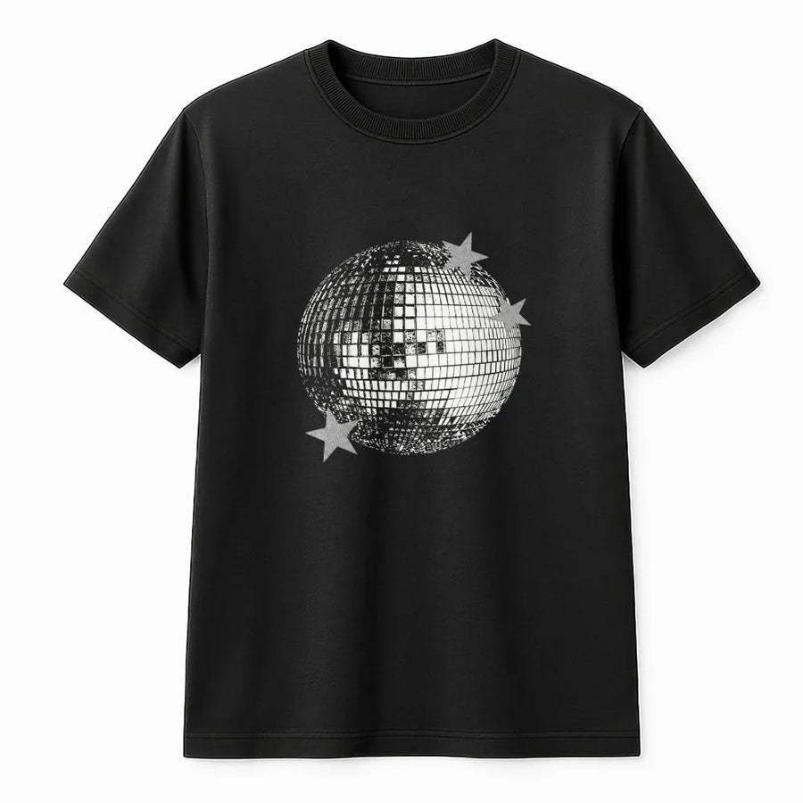Retro Disco Ball T-Shirt | Y2K Music Festival Graphic Pullover | Premium Cotton Blend | Cozy Concert Outfit Gift for Women & Men
