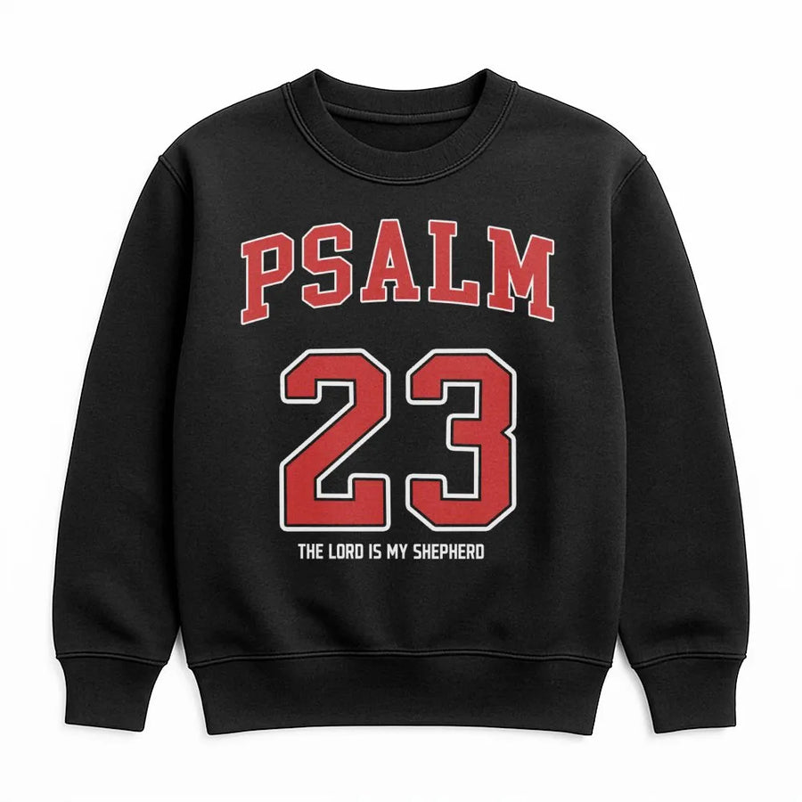 Psalm 23 Sweatshirt | The Lord Is My Shepherd Graphic Tee | Cotton Blend Christian Apparel | Faith Based Gift for Men and Women