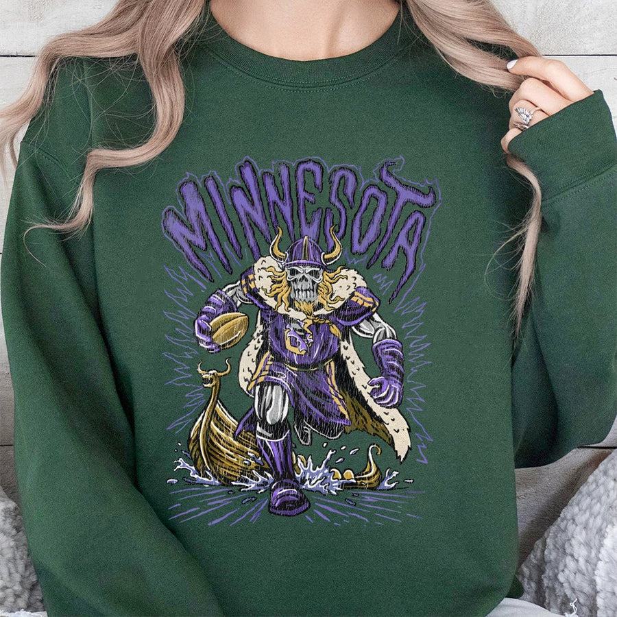 Minnesota Viking Skeleton Football Player Sweatshirt