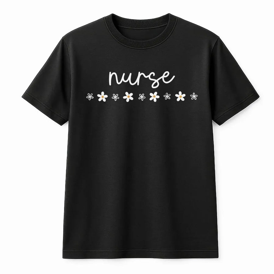 Nurse T-Shirt | Minimalist Daisy Floral Graphic | Premium Soft Cotton | BSN Graduation Gift for RN Nursing Student