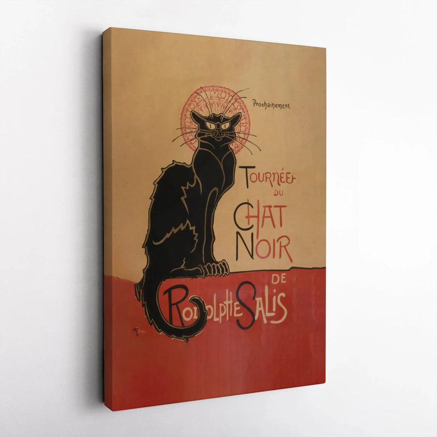 Le Chat Noir Canvas Art | Vintage French Poster Wall Decor | Premium Gallery Wrap Print | Artistic Gift for Cat Lovers & History Buffs