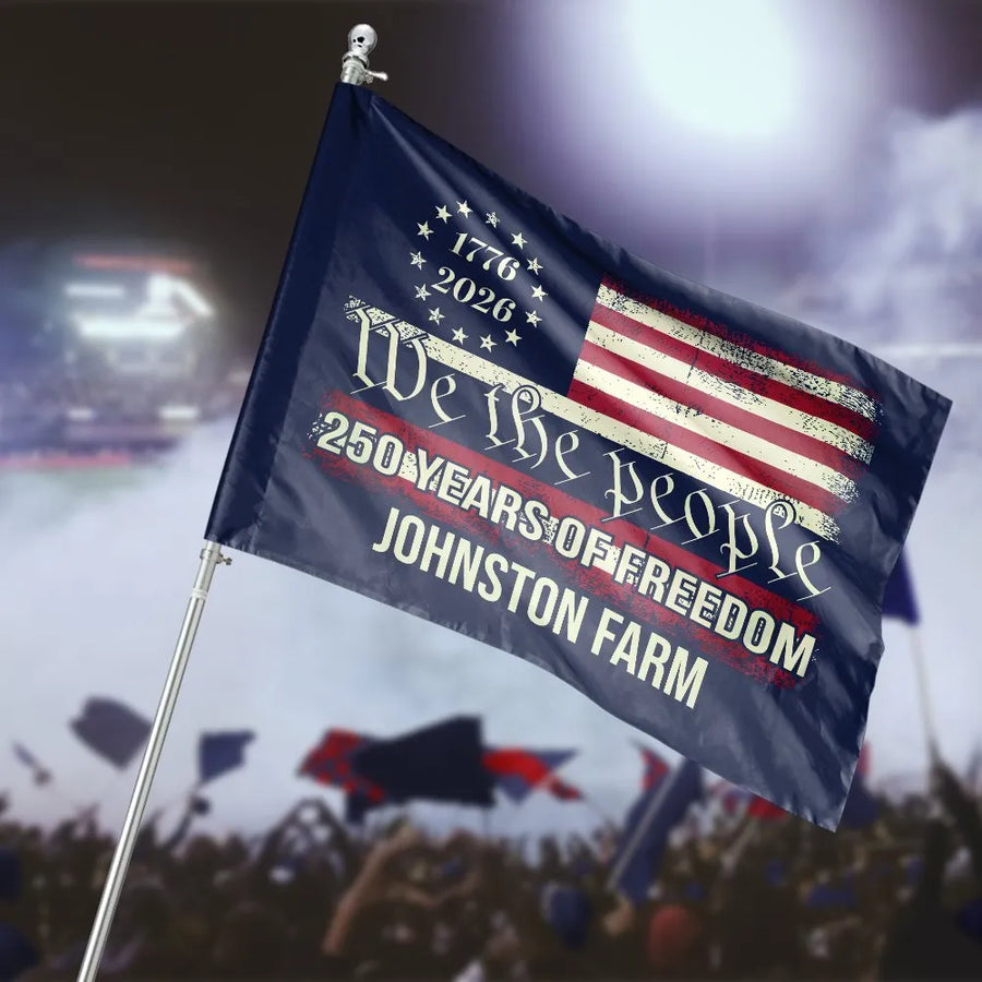Patriotic We The People House Flag | 250th Anniversary 1776-2026 Design | Double Sided Polyester | Commemorative Gift for Farmhouse Decor