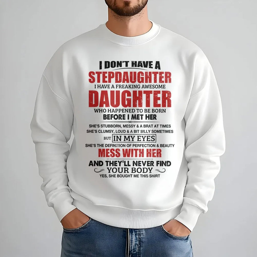 Stepdad Sweatshirt | Funny Bonus Dad Quote Design | Premium Cotton Blend | Perfect Father's Day 2026 Gift From Daughter
