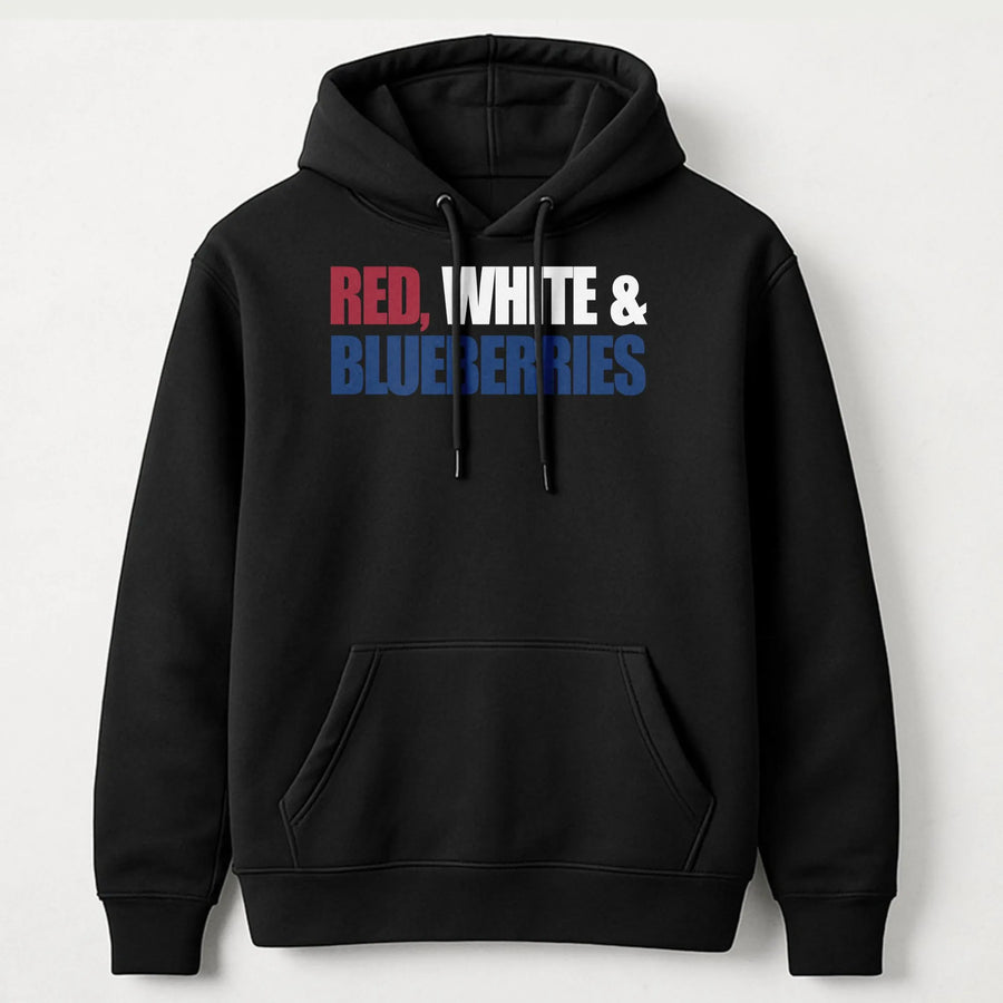 Red White and Blueberries Hoodie | Patriotic 4th of July Graphic | Premium Cotton Blend | Unisex Americana Gift for Independence Day