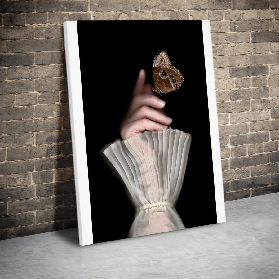 Dark Academia Moth Canvas Print | Moody Victorian Butterfly Portrait | Premium Thick-Profile Canvas | Collector's Gothic Wall Decor