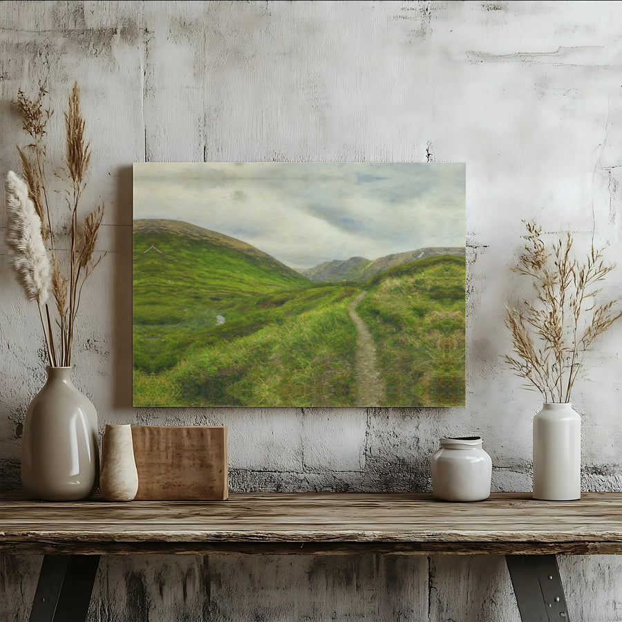 Rolling Hills Landscape Canvas Art | Irish Countryside Path Wall Decor | Premium Gallery Wrapped Print | Nature Lover Gift