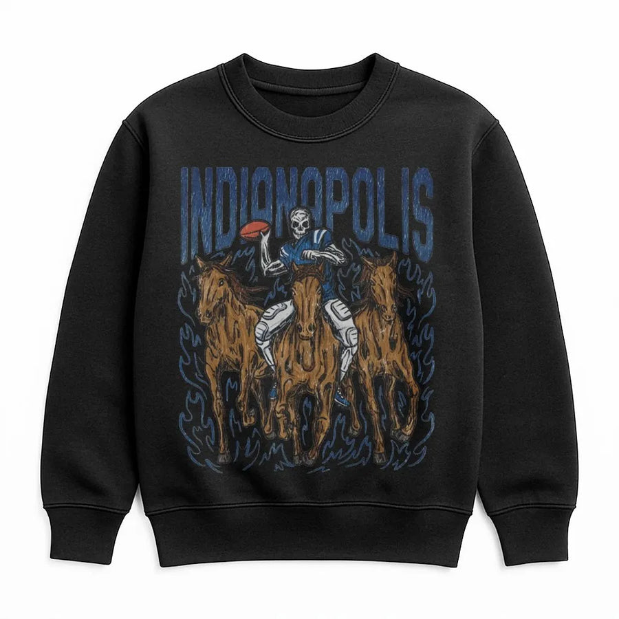 Indianapolis Football Sweatshirt | Vintage Style Skeleton Graphic | Premium Cotton Blend | Gift For Football Fan