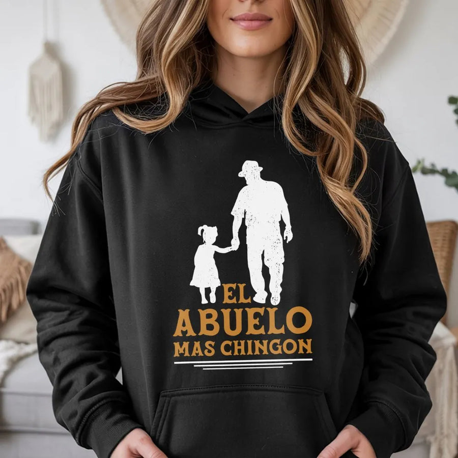 El Abuelo Mas Chingon Hoodie | Grandpa Silhouette Graphic Design | Premium Cotton Blend | Best Gift for Abuelo, Birthday or Father's Day 2026