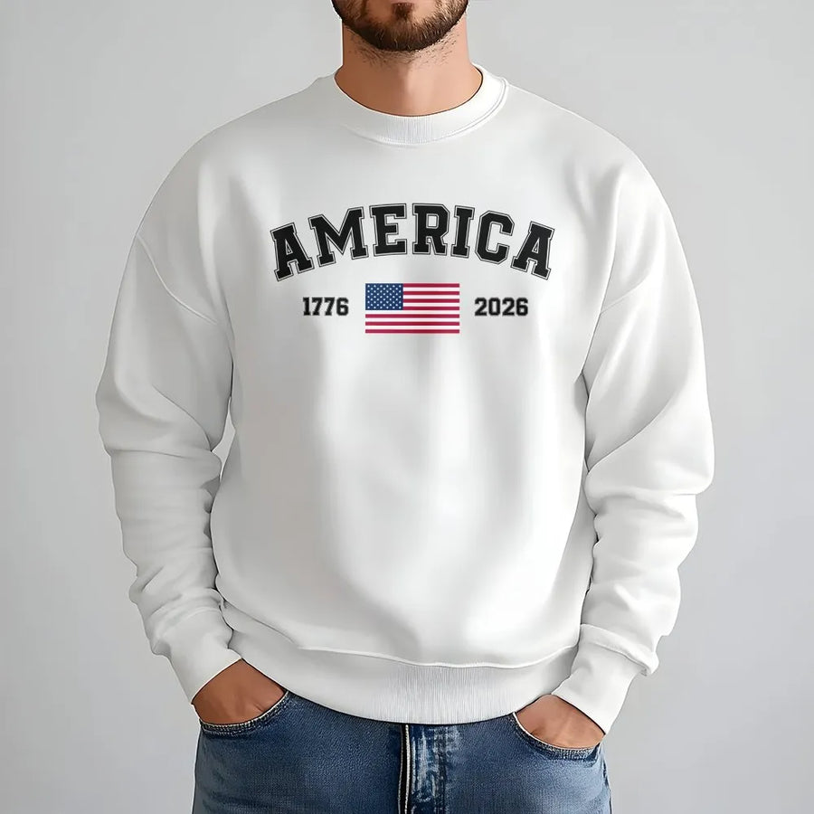 USA 250th Anniversary Sweatshirt | Vintage American Flag 1776-2026 | Soft Cotton Blend | Patriotic Collector's Gift For Men and Women