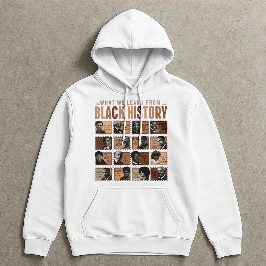 Black History Month Hoodie | Inspirational Civil Rights Figures Design | Premium Cotton-Poly Blend | Educational Gift for Teachers and Students