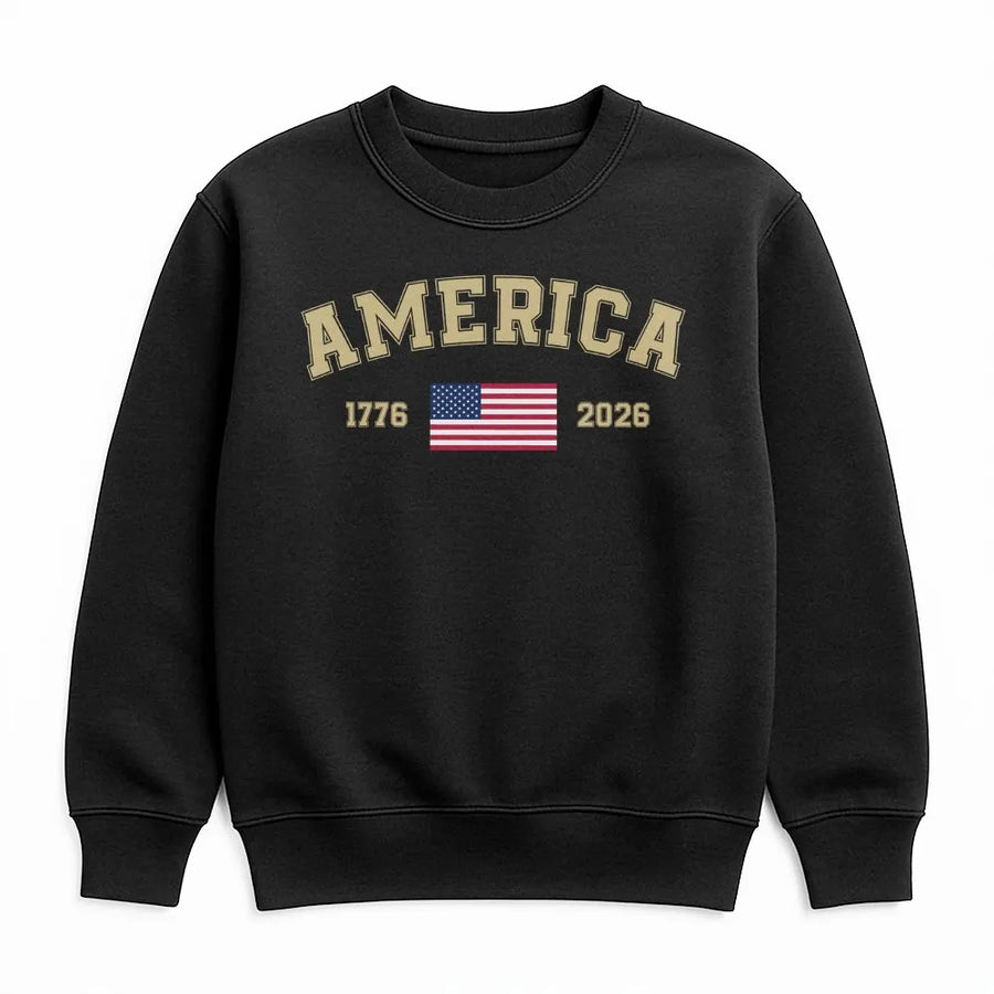 USA 250th Anniversary Sweatshirt | Vintage American Flag 1776-2026 | Soft Cotton Blend | Patriotic Collector's Gift For Men and Women