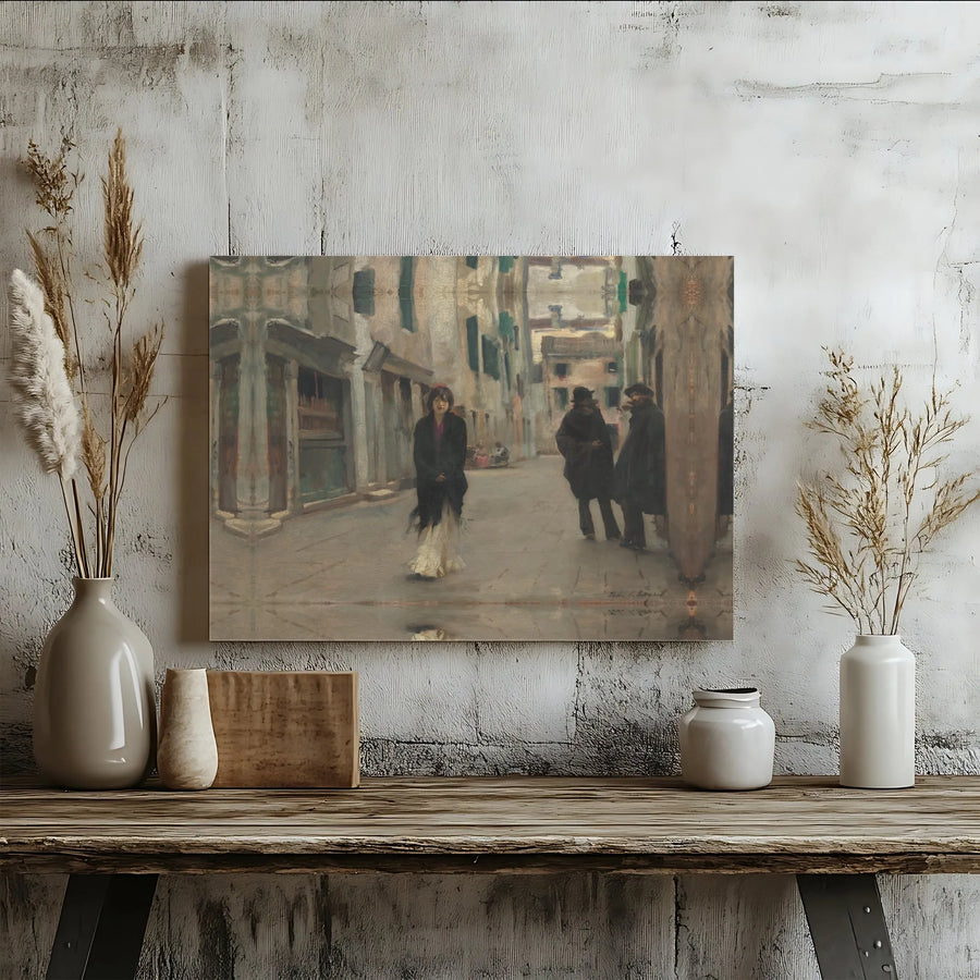 Sargent Street in Venice Canvas Print | Impressionist Painting Reproduction with Mirrored Edges | Premium 1.25" Thick Canvas | Collector Gift for Classic Art Lovers